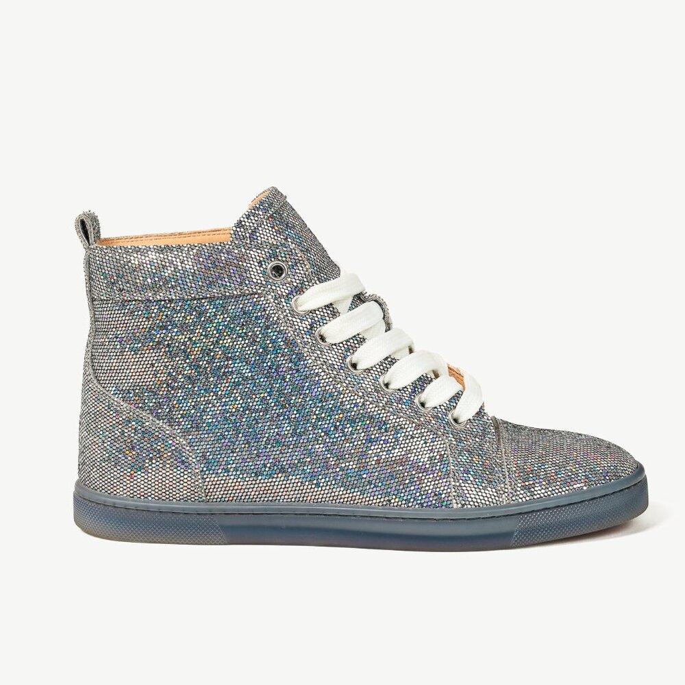 Christian Louboutin Bip Bip Disco Ball Flat High-Top Sneakers